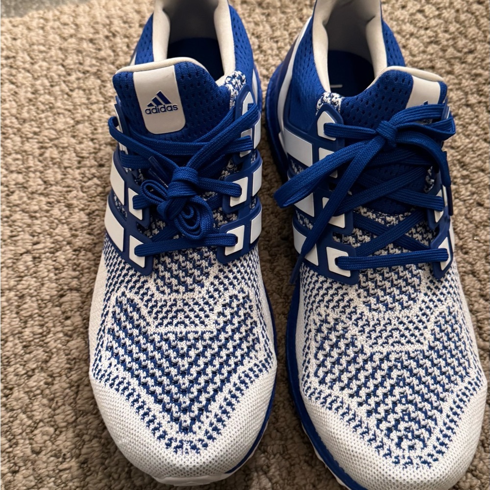 Adidas Knit Blue and White Running Shoes